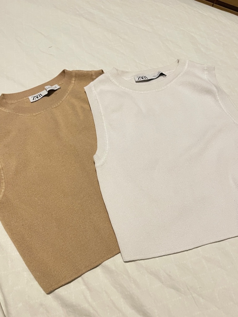 ZARA ribbed crop top 2pk